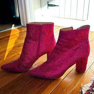 Betsy Johnson Bold Pink ankle boots - worn only 2 days for an event.